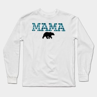 Mama Bear Light Blue Check Long Sleeve T-Shirt